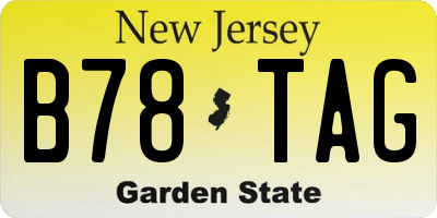 NJ license plate B78TAG