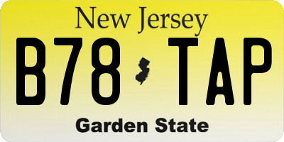 NJ license plate B78TAP