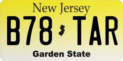 NJ license plate B78TAR