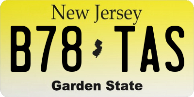 NJ license plate B78TAS