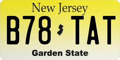 NJ license plate B78TAT
