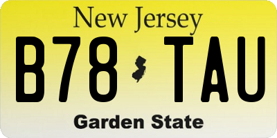 NJ license plate B78TAU