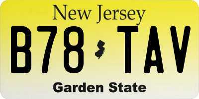 NJ license plate B78TAV