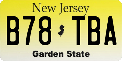 NJ license plate B78TBA