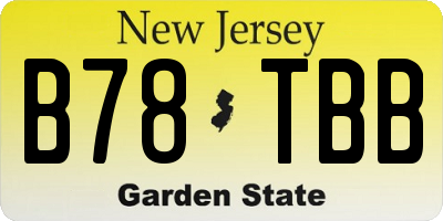 NJ license plate B78TBB
