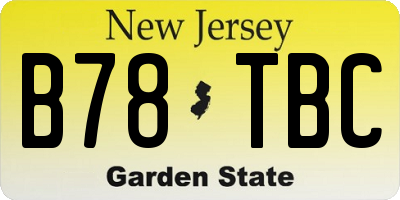 NJ license plate B78TBC