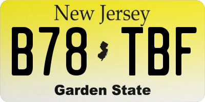 NJ license plate B78TBF