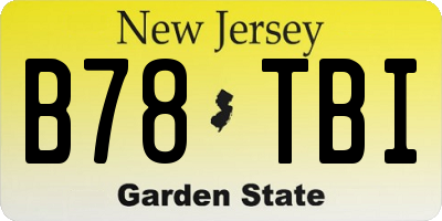 NJ license plate B78TBI