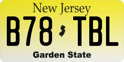 NJ license plate B78TBL