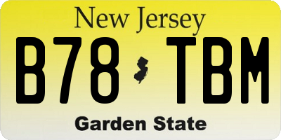 NJ license plate B78TBM