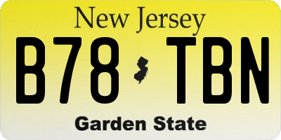 NJ license plate B78TBN
