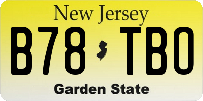 NJ license plate B78TBO