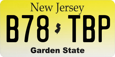 NJ license plate B78TBP