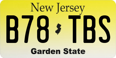 NJ license plate B78TBS