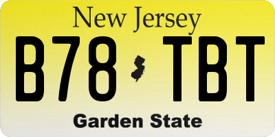 NJ license plate B78TBT