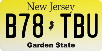 NJ license plate B78TBU