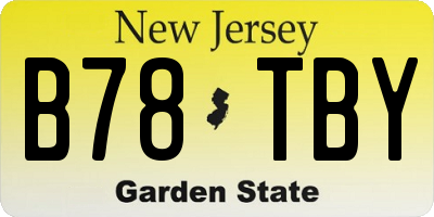 NJ license plate B78TBY