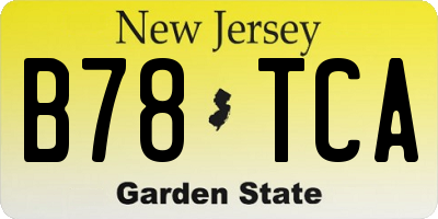 NJ license plate B78TCA