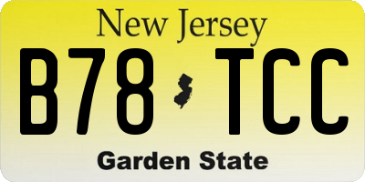 NJ license plate B78TCC