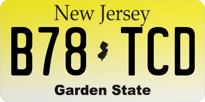 NJ license plate B78TCD