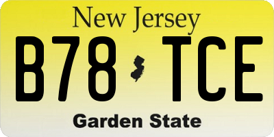 NJ license plate B78TCE