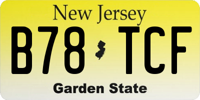 NJ license plate B78TCF