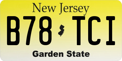 NJ license plate B78TCI