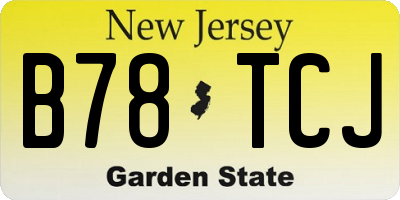 NJ license plate B78TCJ
