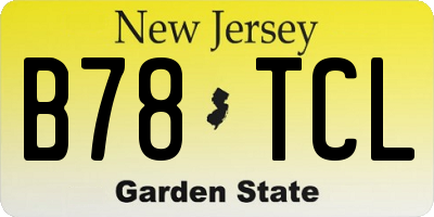 NJ license plate B78TCL