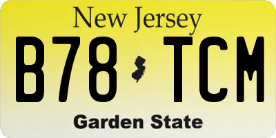NJ license plate B78TCM
