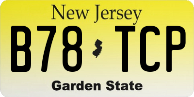 NJ license plate B78TCP