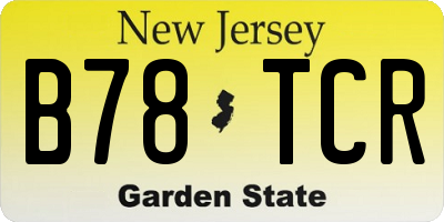 NJ license plate B78TCR