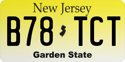NJ license plate B78TCT