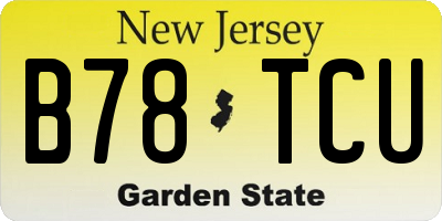 NJ license plate B78TCU