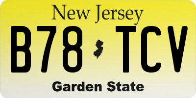NJ license plate B78TCV