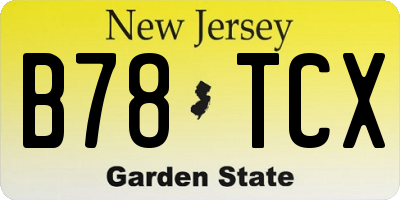 NJ license plate B78TCX