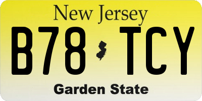 NJ license plate B78TCY