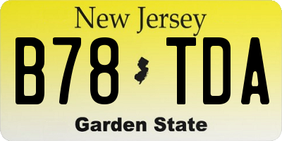 NJ license plate B78TDA