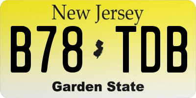 NJ license plate B78TDB