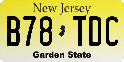 NJ license plate B78TDC