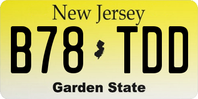 NJ license plate B78TDD