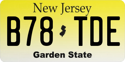 NJ license plate B78TDE