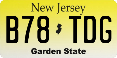 NJ license plate B78TDG