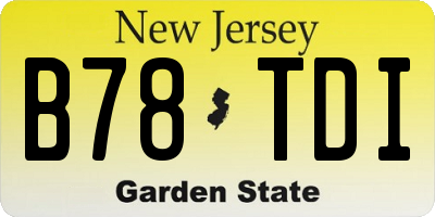 NJ license plate B78TDI