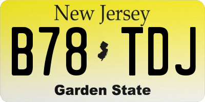 NJ license plate B78TDJ
