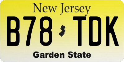 NJ license plate B78TDK