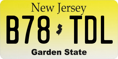 NJ license plate B78TDL