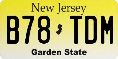 NJ license plate B78TDM
