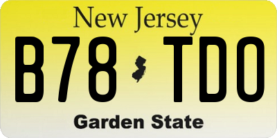 NJ license plate B78TDO