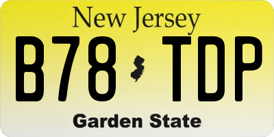 NJ license plate B78TDP